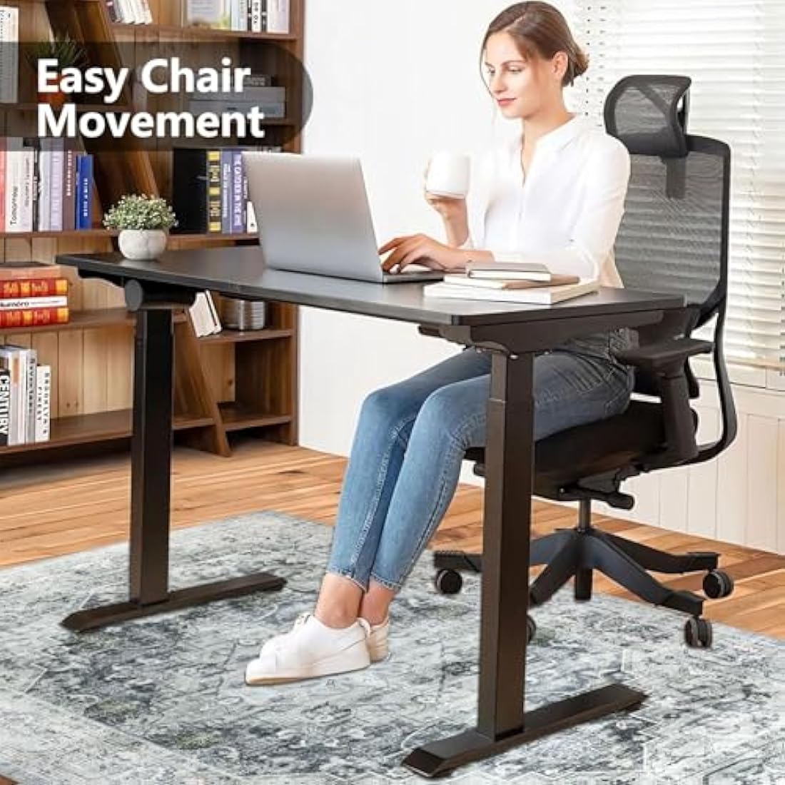 Office Chair Mat for Hardwood Floor - 120x150cm Grey Washable