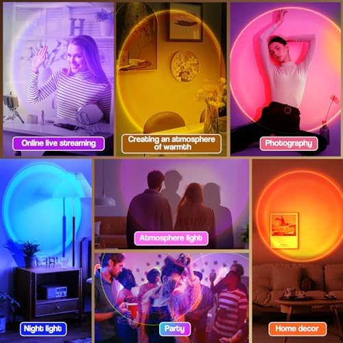 Jolof Store Sunset Lamp Projection – 16 Color LED App Control Mood Light