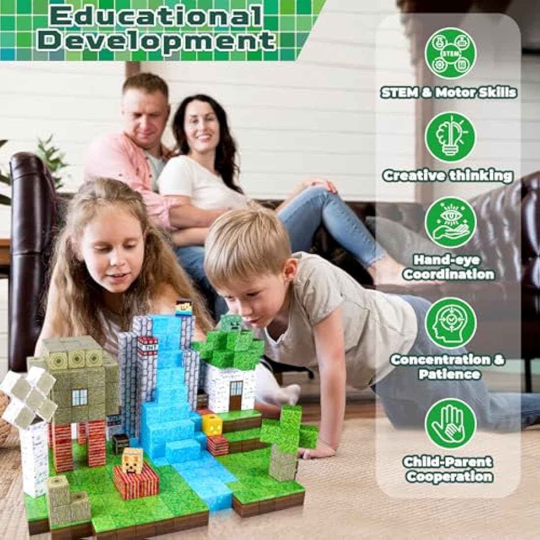 100PCS Magnetic Building Blocks – STEM Montessori Sensory Toys