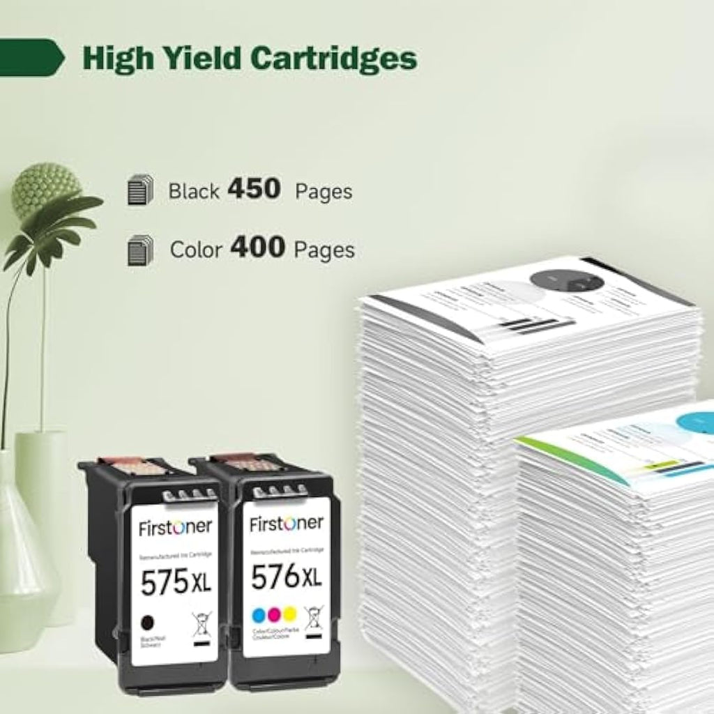 Firstoner PG-575XL CL-576XL Ink Cartridges for Canon PIXMA TS3550i TR4750i
