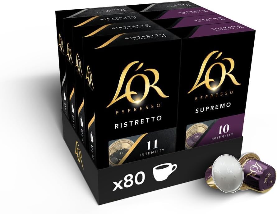 L'OR Espresso Intense Coffee Pods | Nespresso Compatible | 80 Capsules