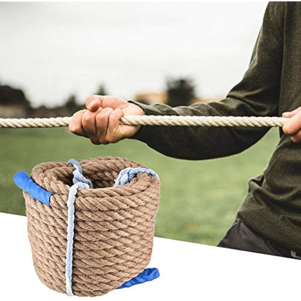 Alomejor 20m Natural Jute Rope – 20mm Heavy Duty Tug-of-War Twine