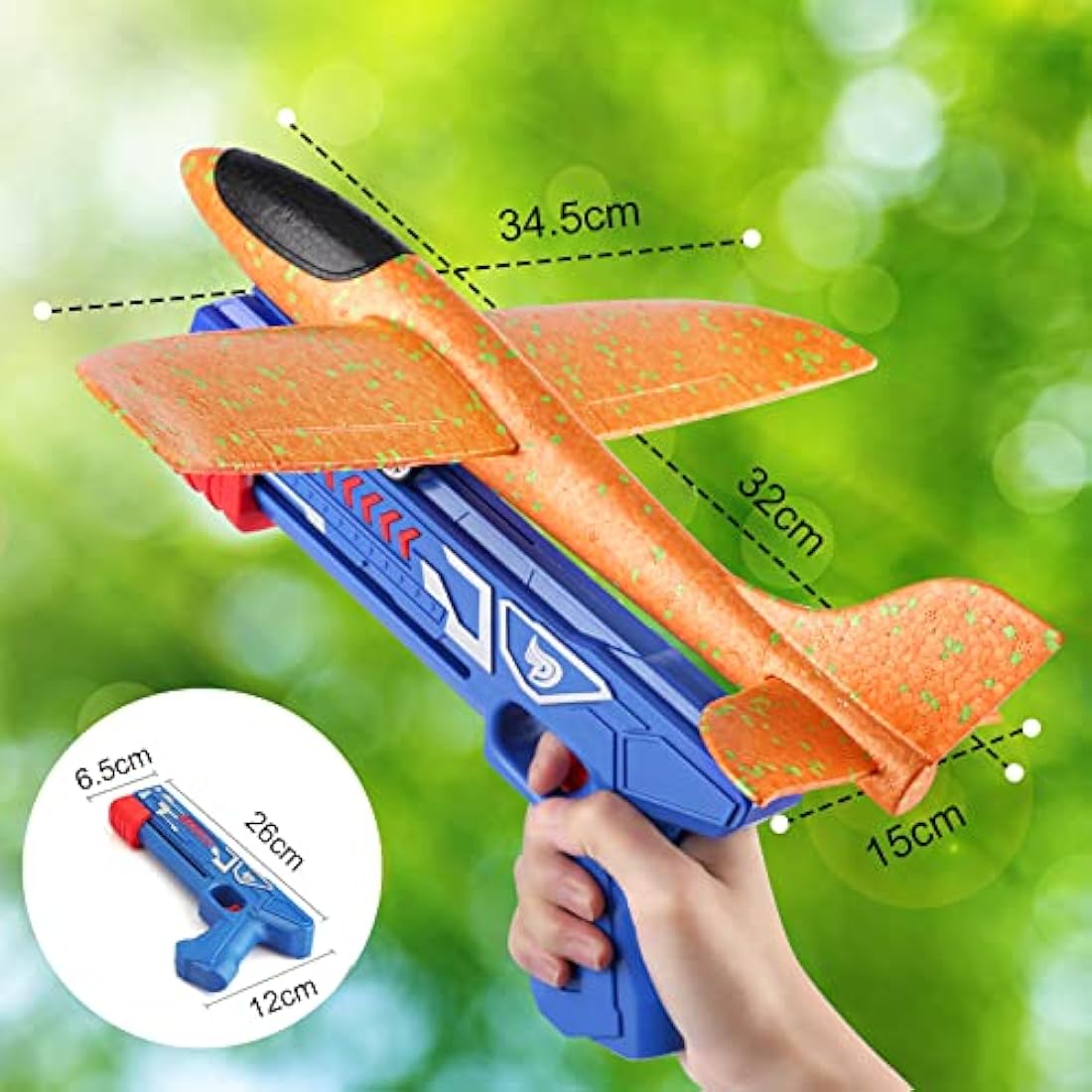 Airplane Launcher Toy – 3 Foam Glider Planes with Catapult Gun
