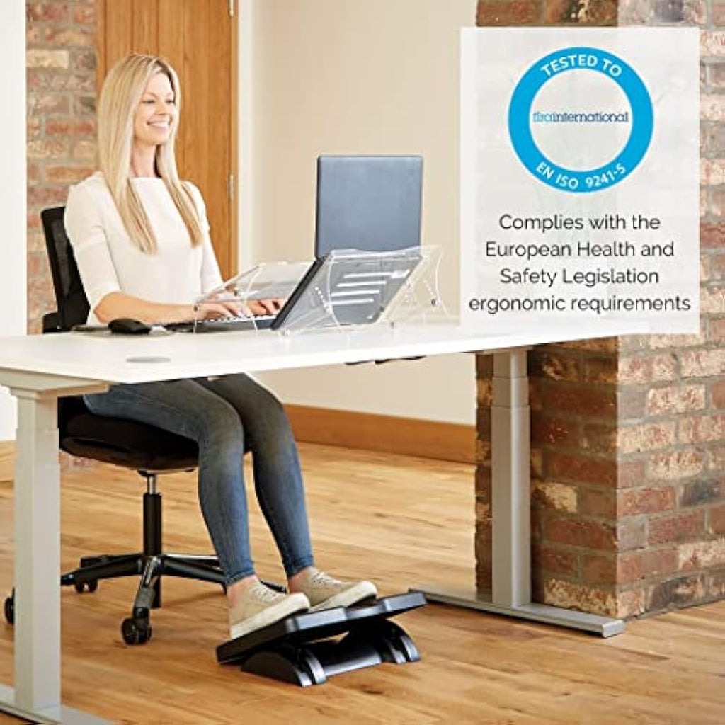 Fellowes Clarity Adjustable Laptop Stand – Clear Acrylic Riser for 15"