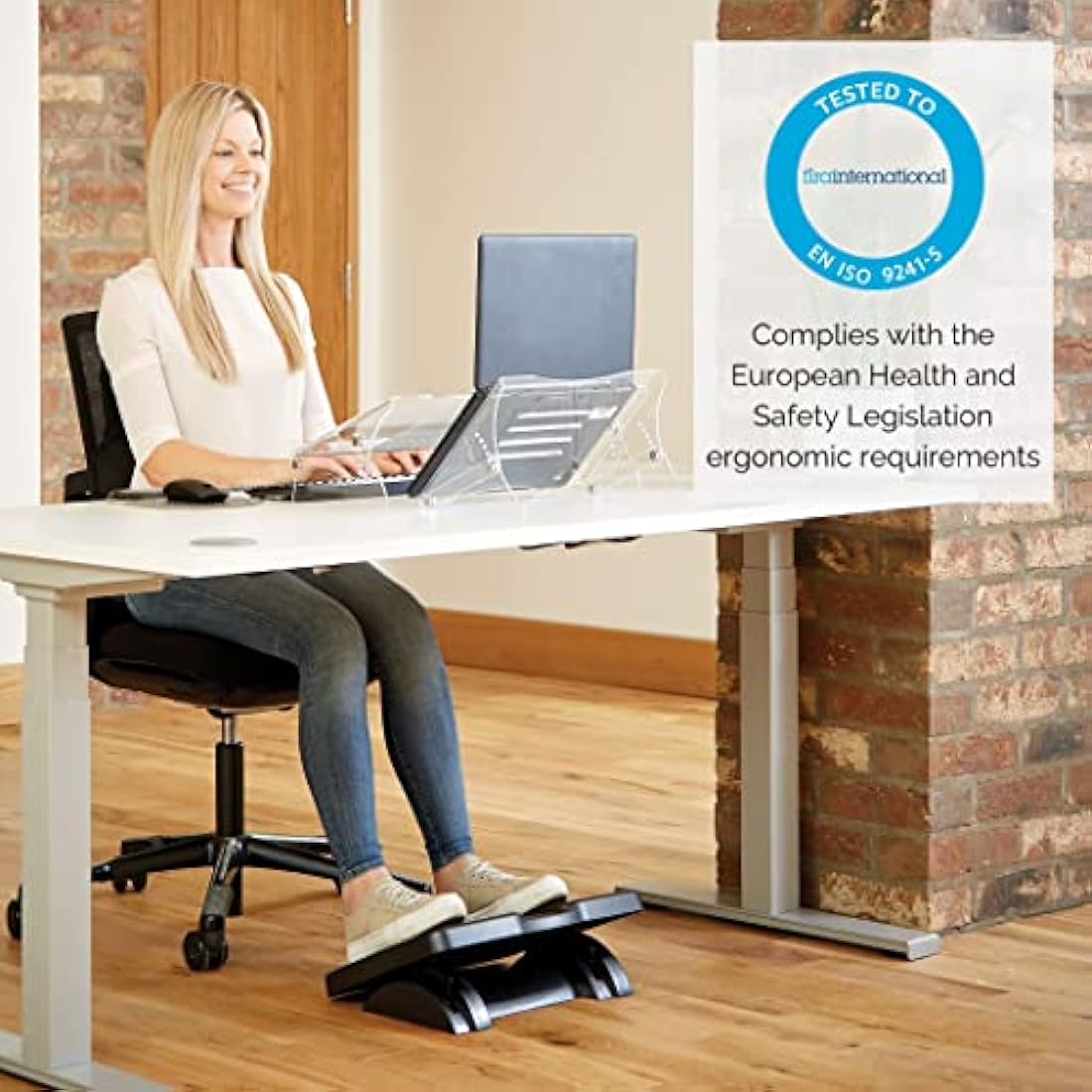 Fellowes Clarity Adjustable Laptop Stand – Clear Acrylic Riser for 15"