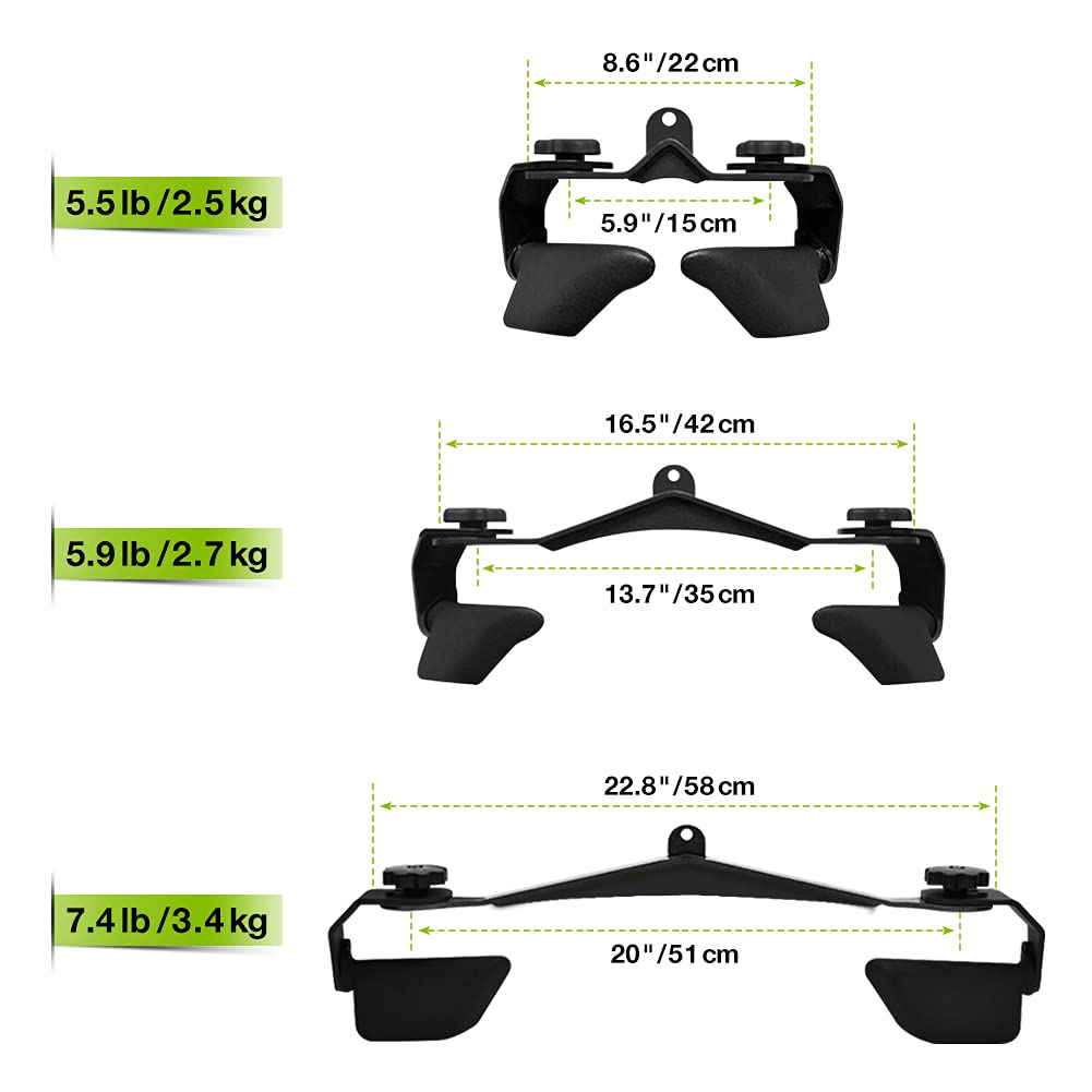 SevnElk Rowing Handle | 3-Grip LAT Pull Down Cable Machine Attachment