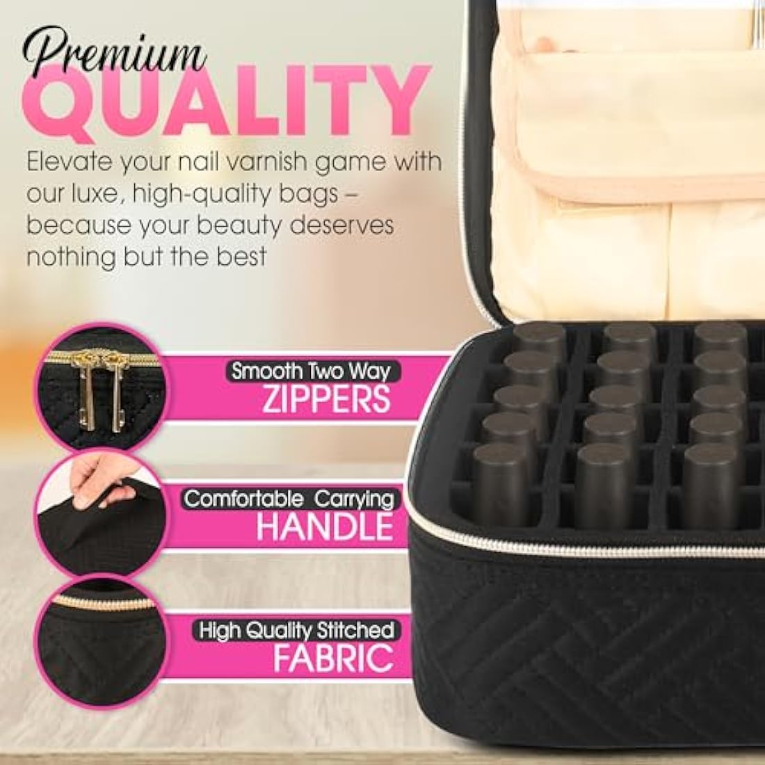 Obsessions by Nyda Nail Polish Organiser Bag - 30 Bottle Travel Case