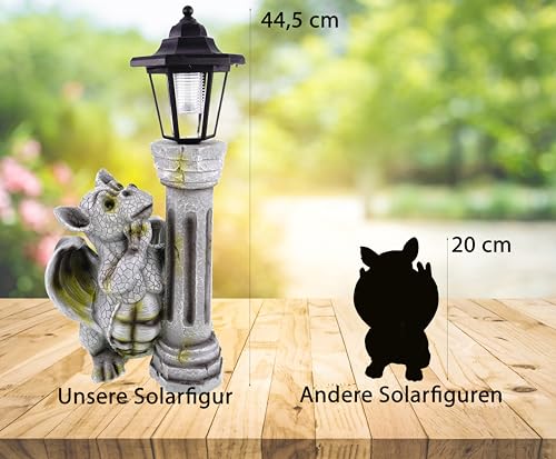 Jolof Store Baby Dragon Garden Figurine | Solar Lantern Outdoor Statue
