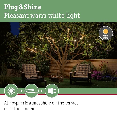 Paulmann Plug & Shine Outdoor Light Chain – 3000K Warm White 24V