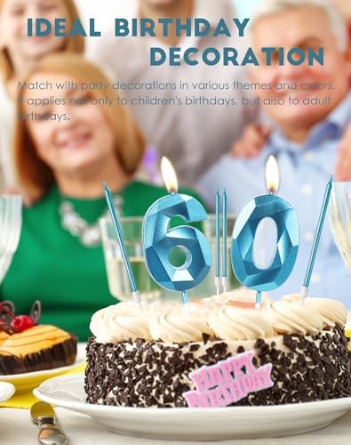 Blue 13th Birthday Candles – Number 13 and Long Stick Set