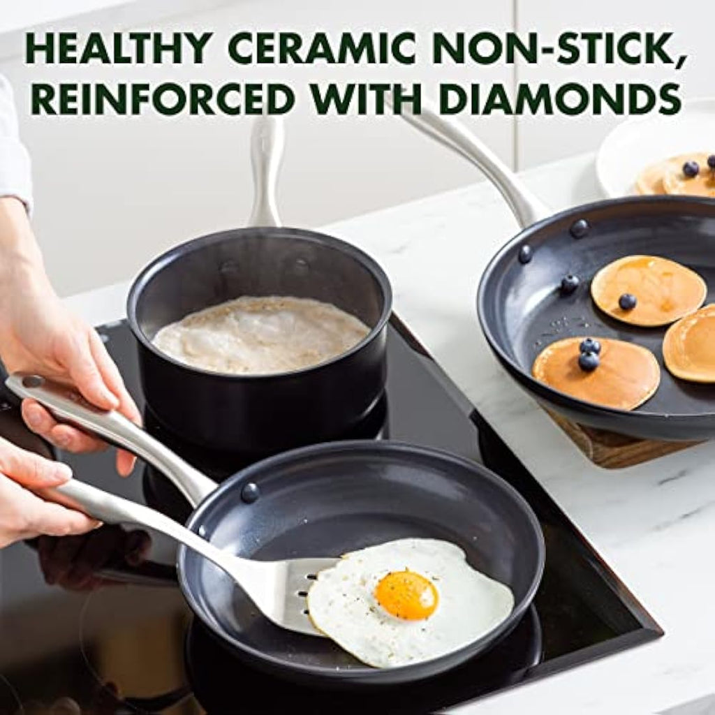 GreenPan Lima Midnight 5-Piece Ceramic Non-Stick Induction Cookware Set