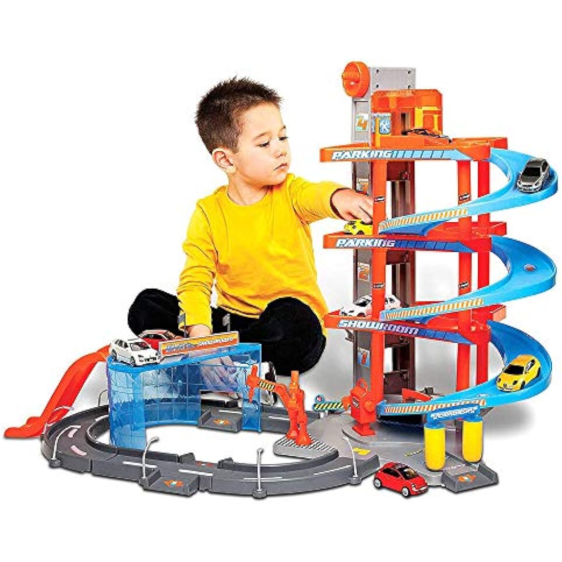 Bburago Street Fire Mega Dealer Showroom Garage - 1:43 Diecast Playset
