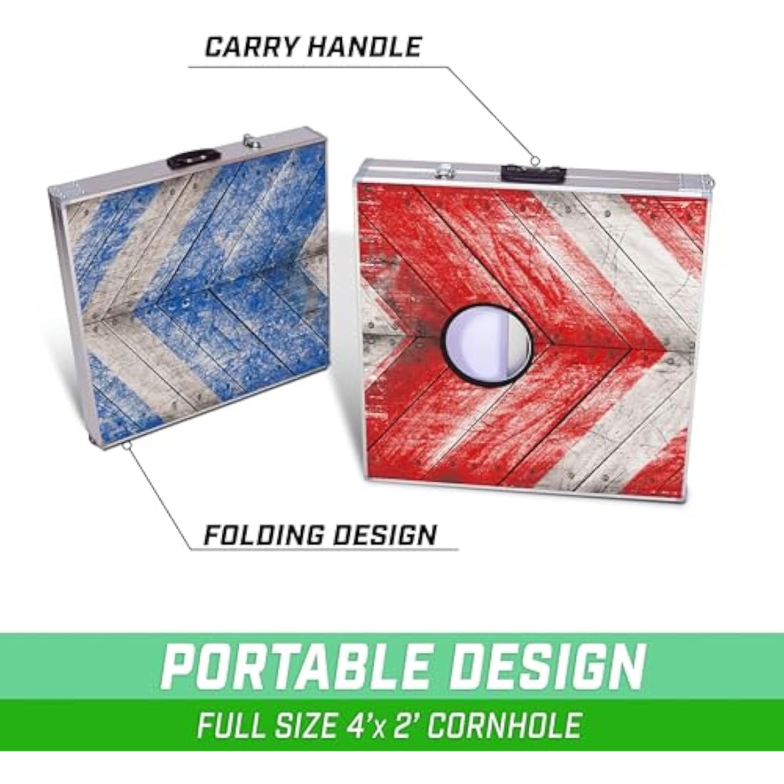 Jolof Store Cornhole Game Set – Regulation Size Rustic Red & Blue