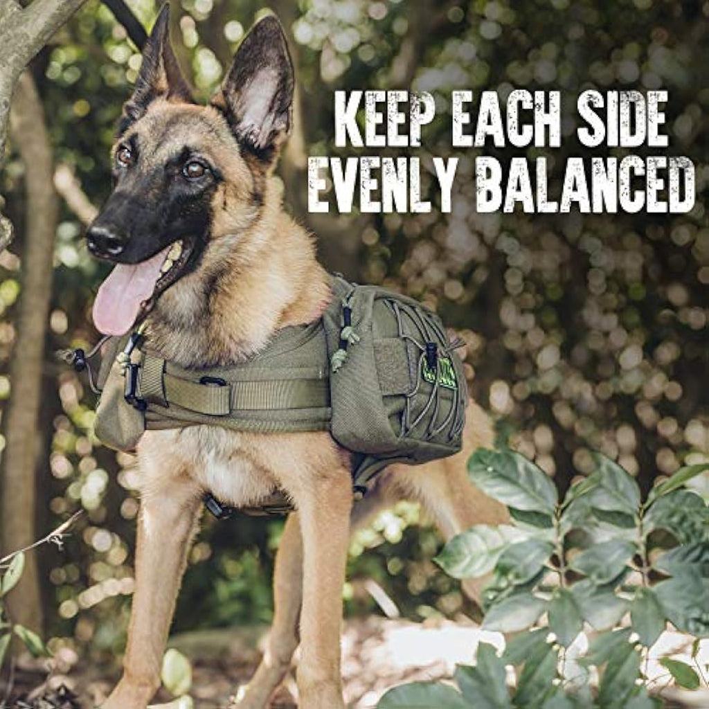 OneTigris Mammoth Dog Backpack – Durable Hiking Saddle Bag, Ranger Green