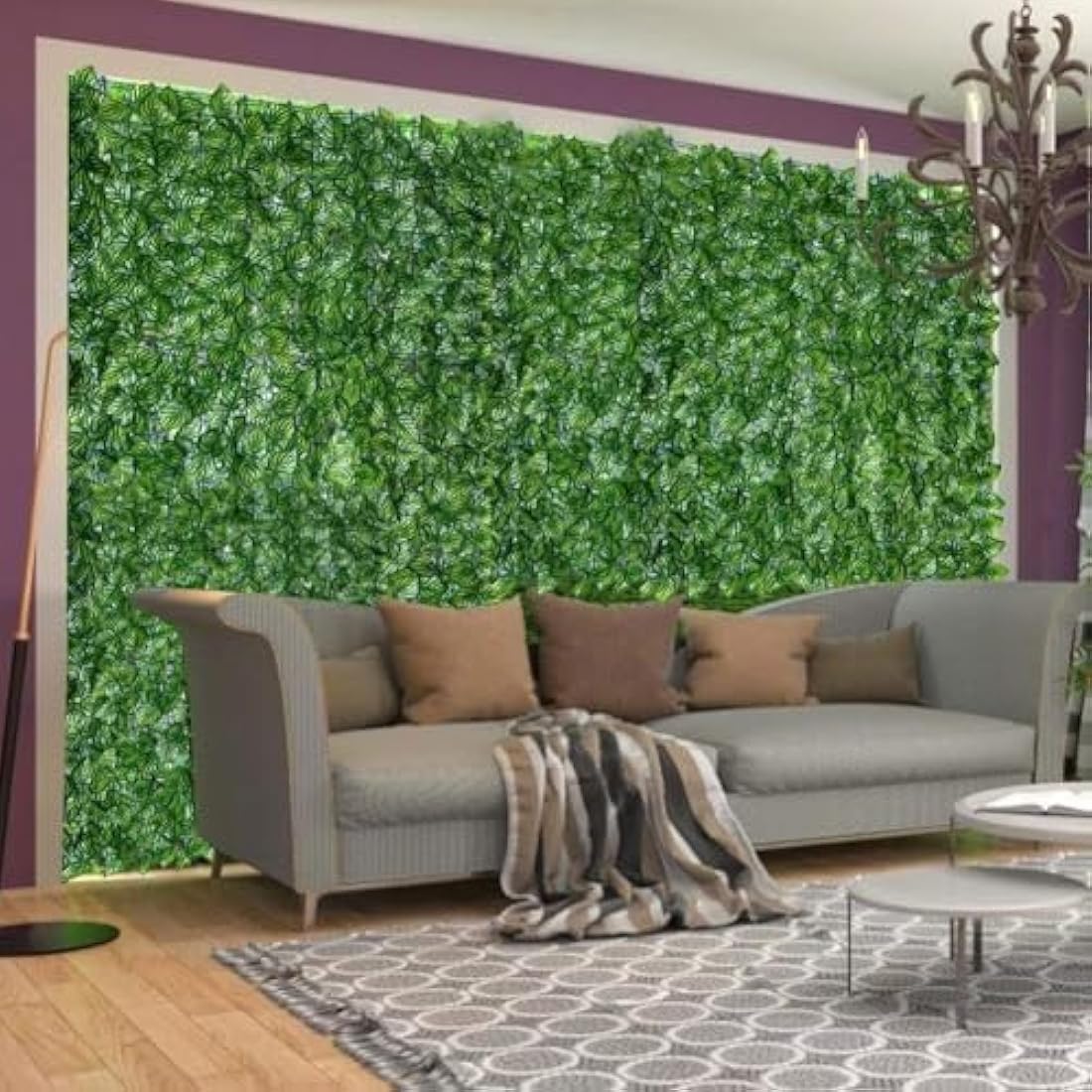 REOVE Artificial Ivy Privacy Fence – Green Plastic Leaf Hedge Panels