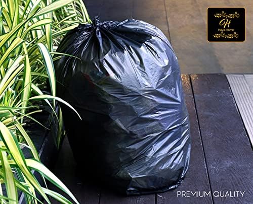 Haya Home Heavy Duty Bin Bags | 80L Recycled Black Plastic Refuse Sacks