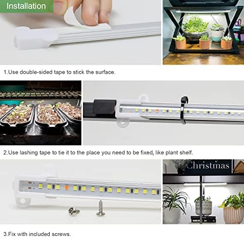 Wiaxulay Full Spectrum LED Grow Light Strips | 6000K Dimmable 2-Pack