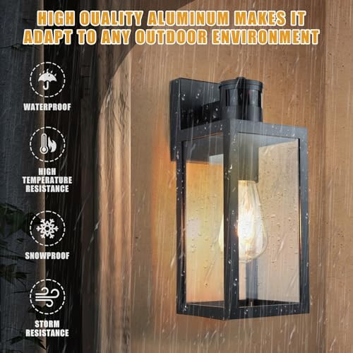 Aranzyec Motion Sensor Outdoor Wall Lights | 2-Pack Dusk to Dawn Sconce