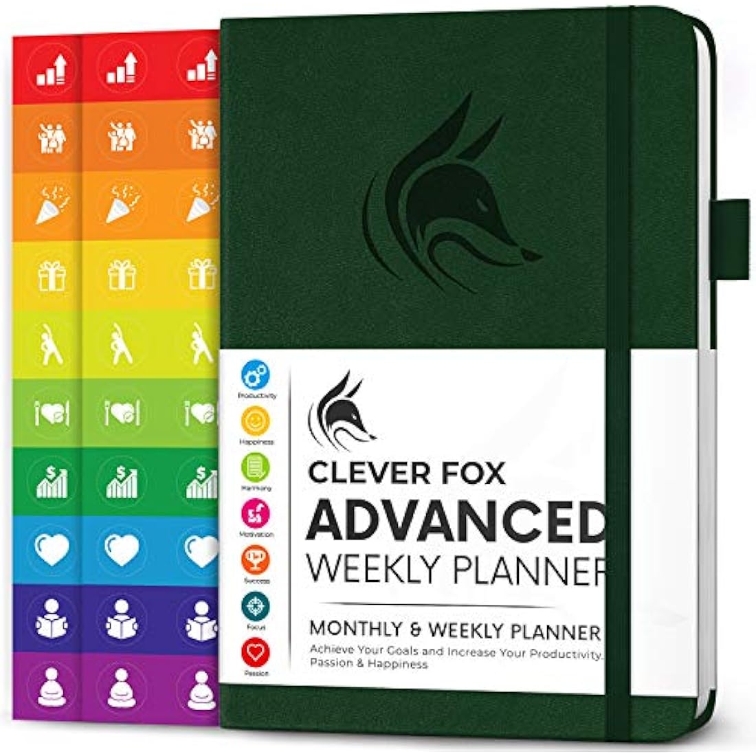 Clever Fox Advanced Weekly Planner – Undated A5 Goal Journal, Forest Green