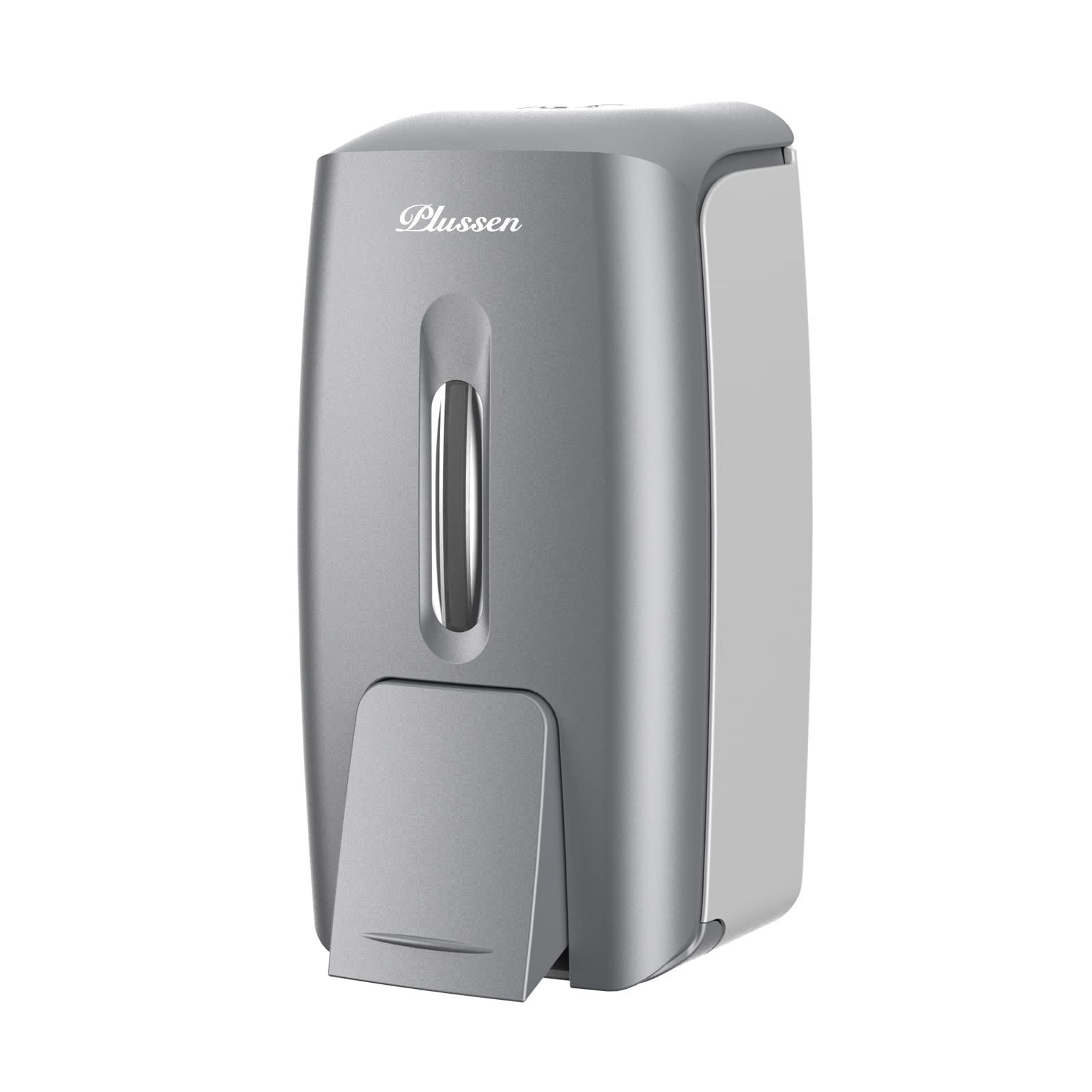 PLUSSEN Wall Mount Soap Dispenser | 800ml No-Drill Liquid & Gel | Silver