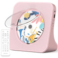 Greadio Portable Desktop CD Player with Bluetooth 5.0 & HiFi Speakers – Pink