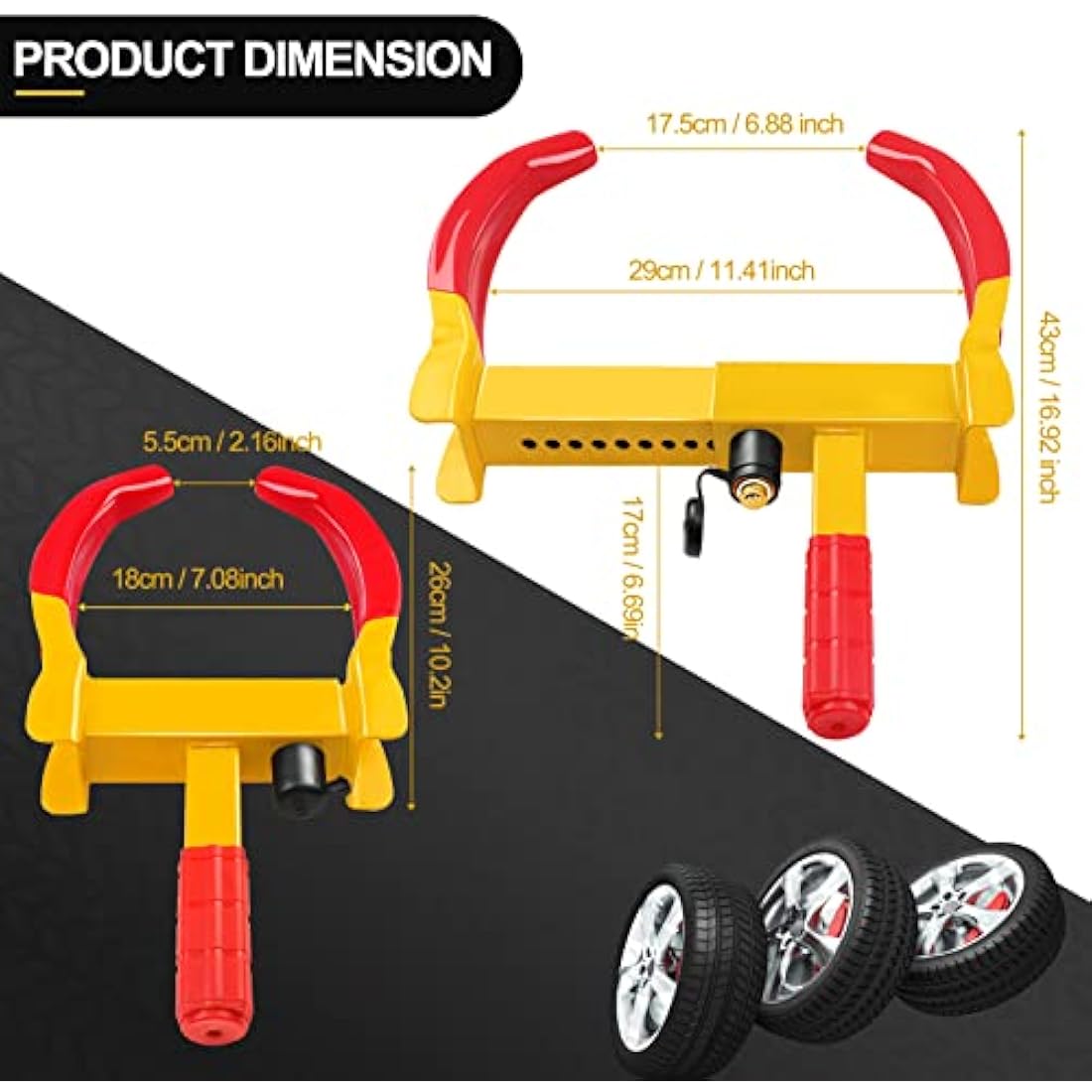 MAIKEHIGH Heavy Duty Wheel Clamp – Universal Anti-Theft Lock with 3 Keys