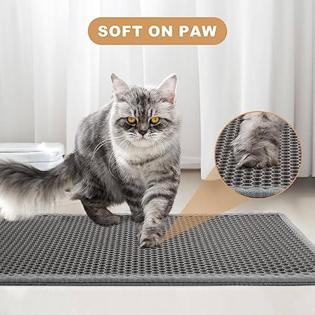 Garoopion Cat Litter Mat – Extra Large Double Layer Honeycomb Trapping Mat