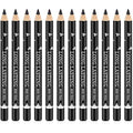 12-Piece Black Eyebrow and Eyeliner Pencil Set - Waterproof