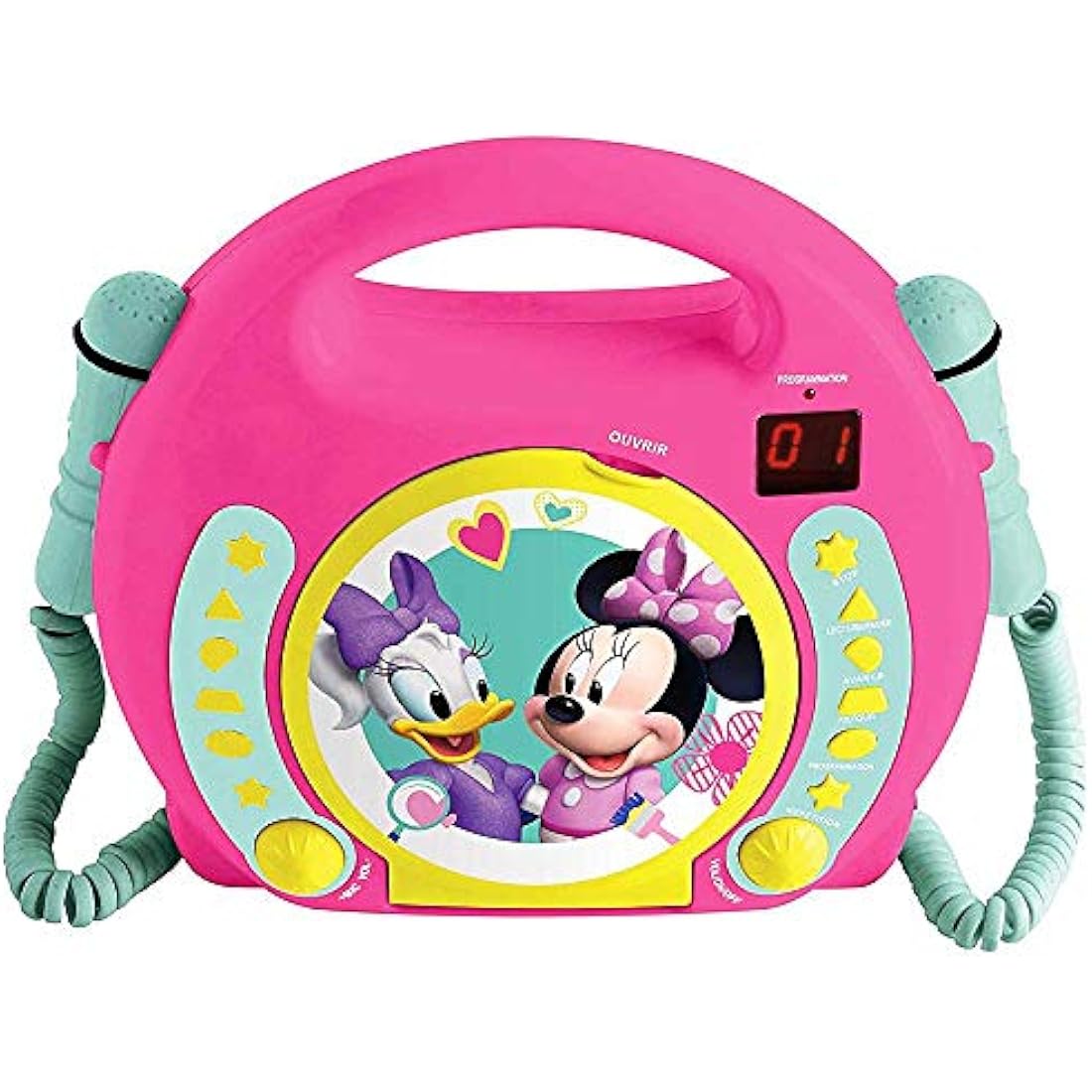 Lexibook Disney Minnie Mouse Portable CD Player with Karaoke Microphones