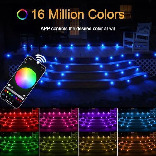 INDARUN RGB LED Deck Lights - WiFi Alexa Compatible IP67 Waterproof, 30 Pack