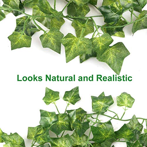 DazSpirit 60Pcs Artificial Ivy Leaf Garland | 126m Silk Hanging Vines