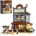 FUNWHOLE Old West Sheriff’s Office LED Building Set - 1240 Pcs Modular