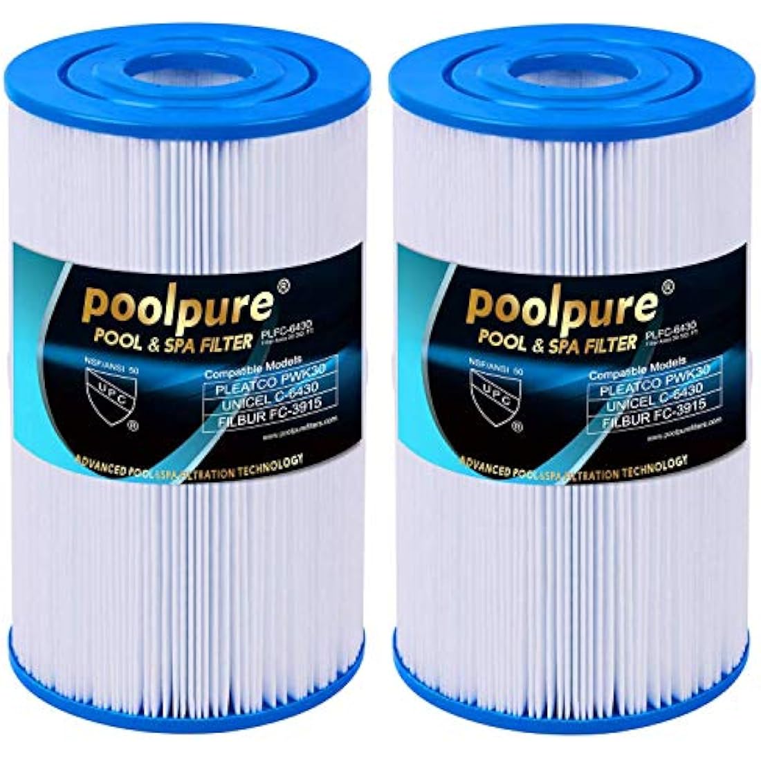 POOLPURE Hot Spring Spa Filter Replacement | Unicel C-6430 PWK30 (2-Pack)