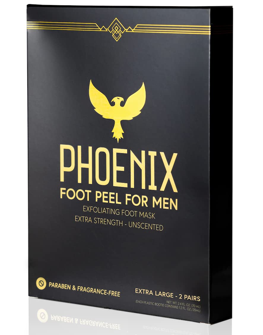 Phoenix Foot Peel for Men – Extra Strength Callus Remover Mask, 2 Pack