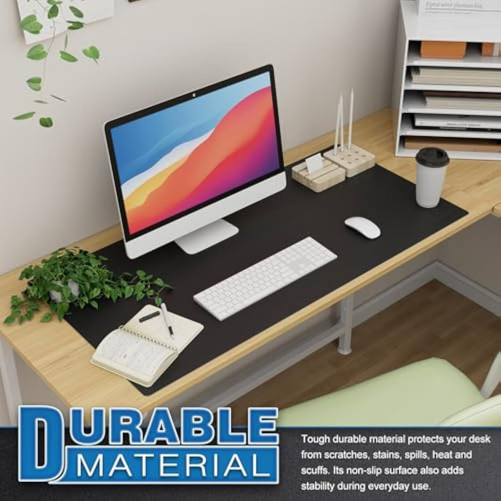 K KNODEL Dual-Sided Leather Desk Mat | Large Office Mouse Pad (90x43cm)