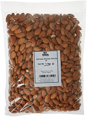 Old India Raw Almonds – 1kg Bulk Natural Nuts for Cooking and Snacking