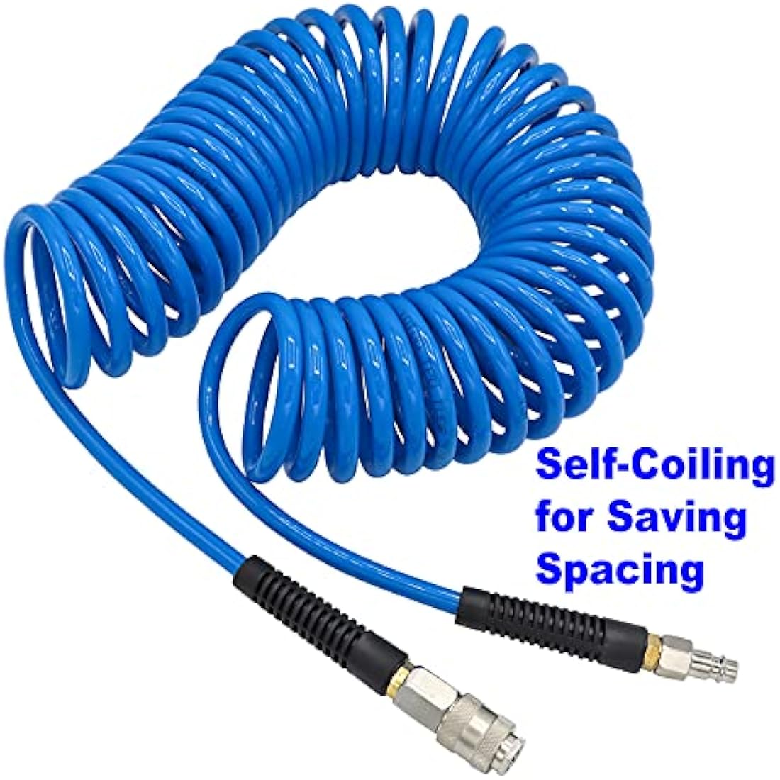YOTOO 2-Pack Polyurethane Recoil Air Hose – 10m x 6mm ID, Blue