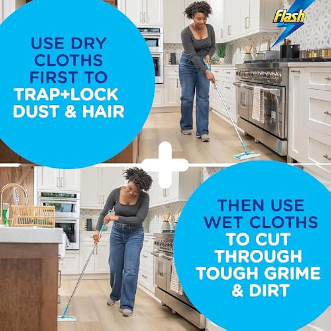 Flash Speedmop Floor Cleaner Starter Kit | 1 Handle + 8 Refill Pads