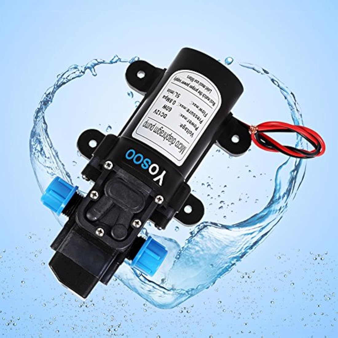 12V 60W Diaphragm Water Pump - High Pressure 115PSI