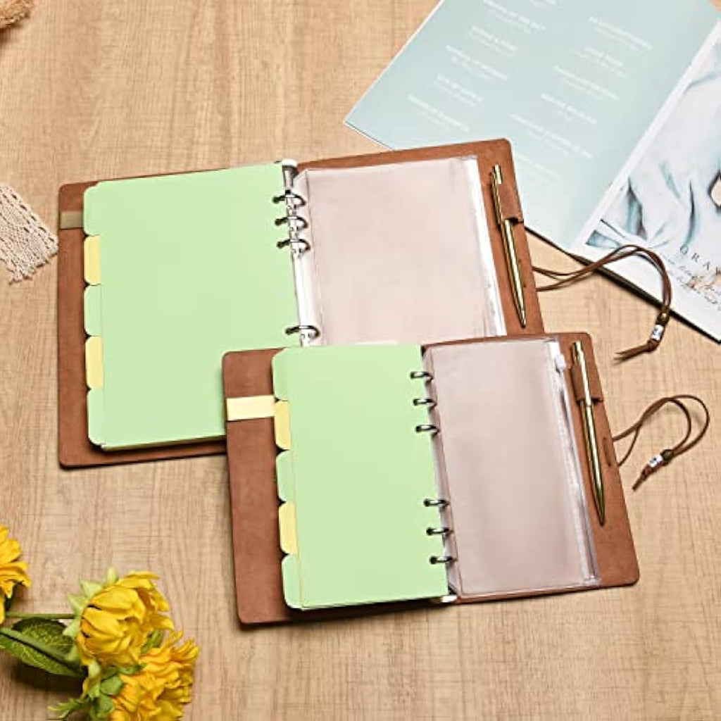 Jolof Store A5 Leather Refillable 6 Ring Binder Journal - Maroon Pink