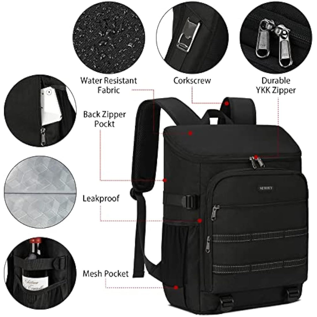 NEWHEY 30L Insulated Cooler Backpack – Waterproof Leakproof Picnic Bag