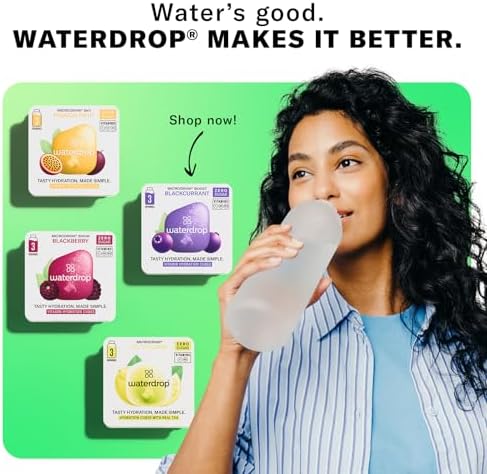waterdrop Glass Starter Set – 600ml Borosilicate Bottle & 18 Cubes