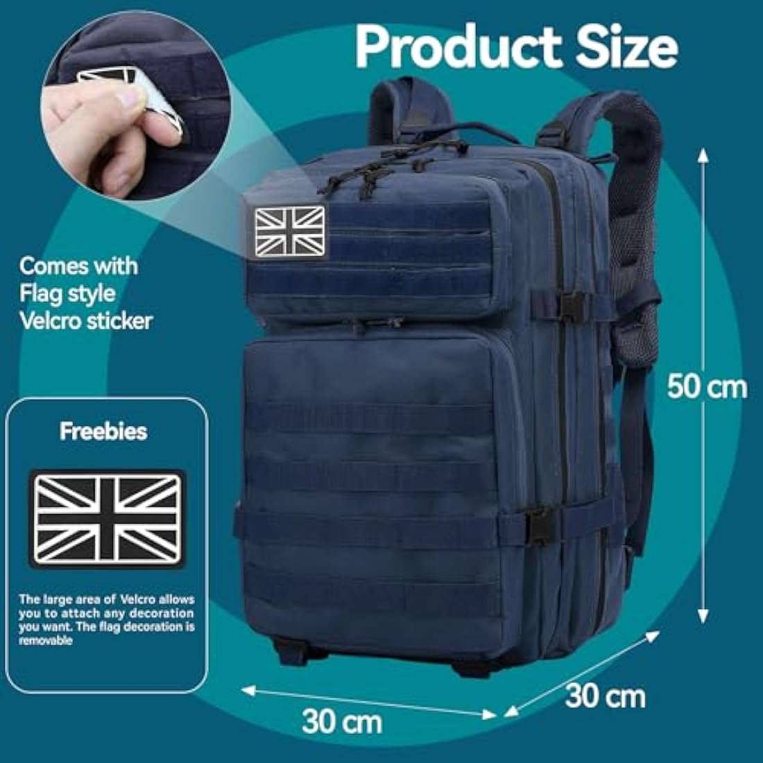 Delgeo 45L Military Tactical Backpack | 900D Molle Assault Rucksack