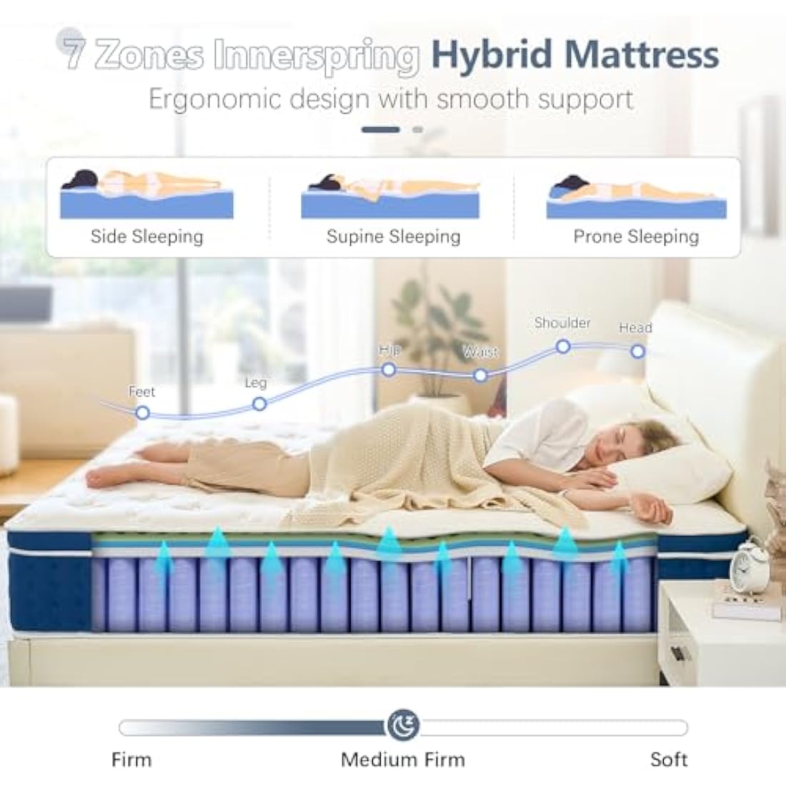 Bednew Single Hybrid Mattress | 12 Inch Medium Firm Pocket Spring