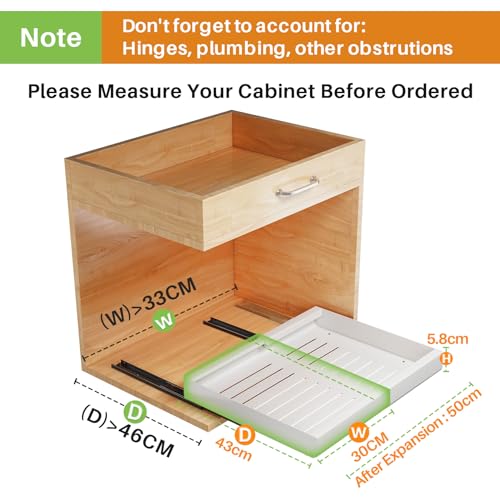 Kitstorack Pull Out Cabinet Organizer | Extendable Metal Sliding Drawer