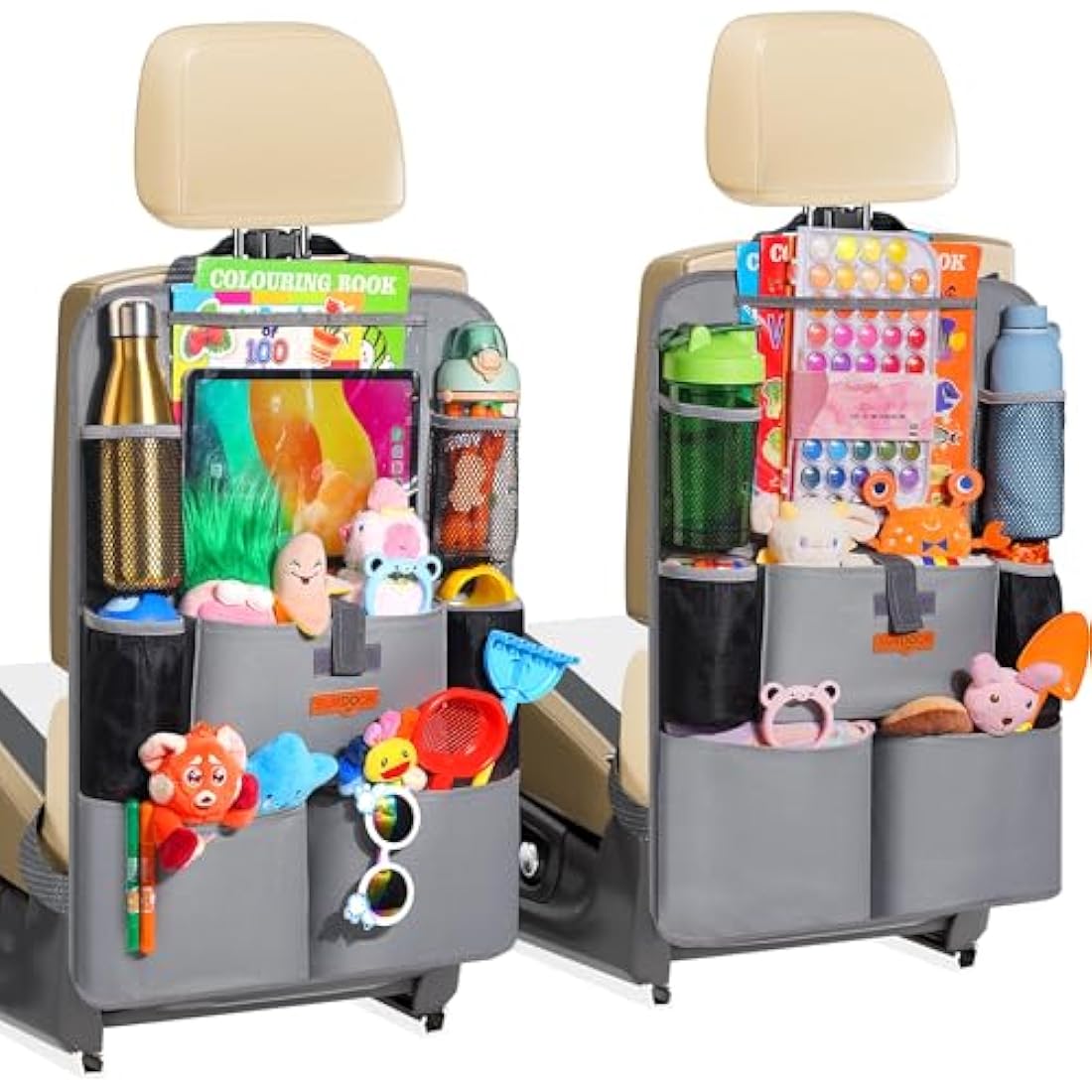 SURDOCA Car Seat Organiser | 11-inch Tablet Holder & Kick Mat