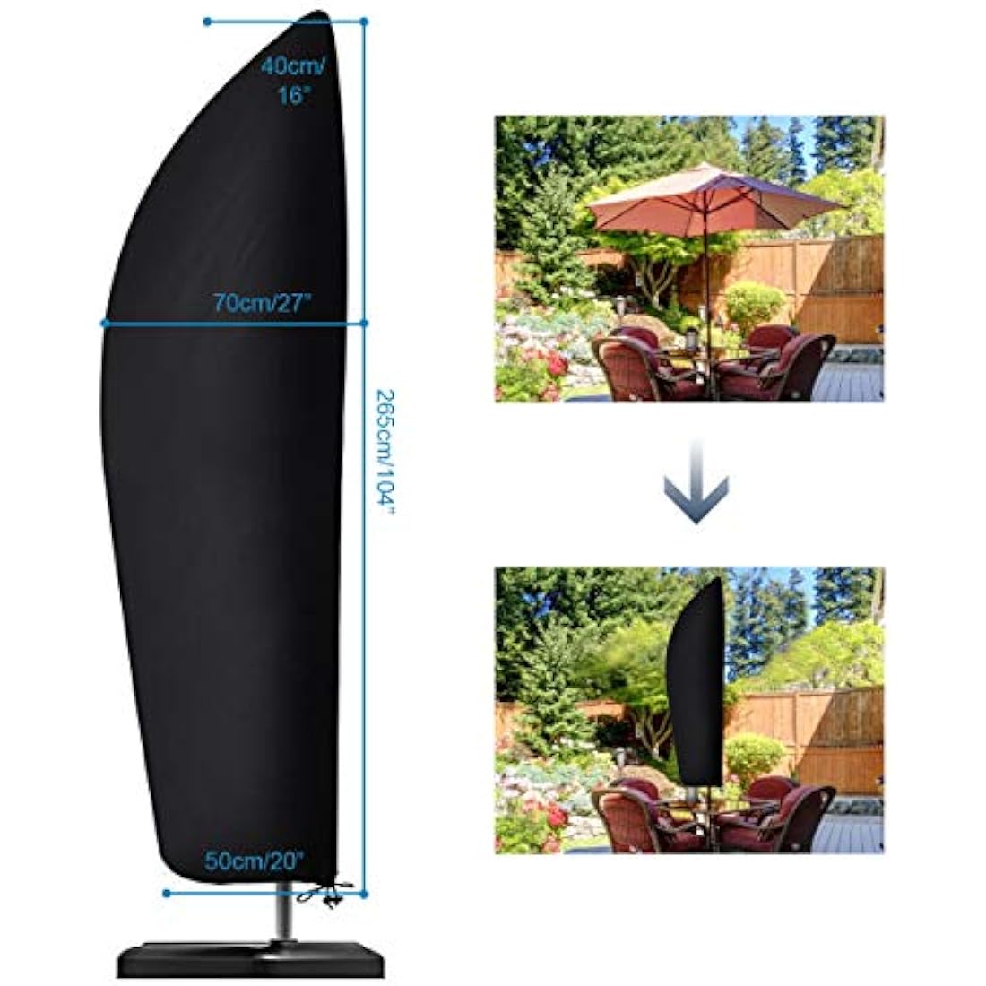 Jolof Store Cantilever Parasol Cover – Waterproof 210D Oxford Fabric