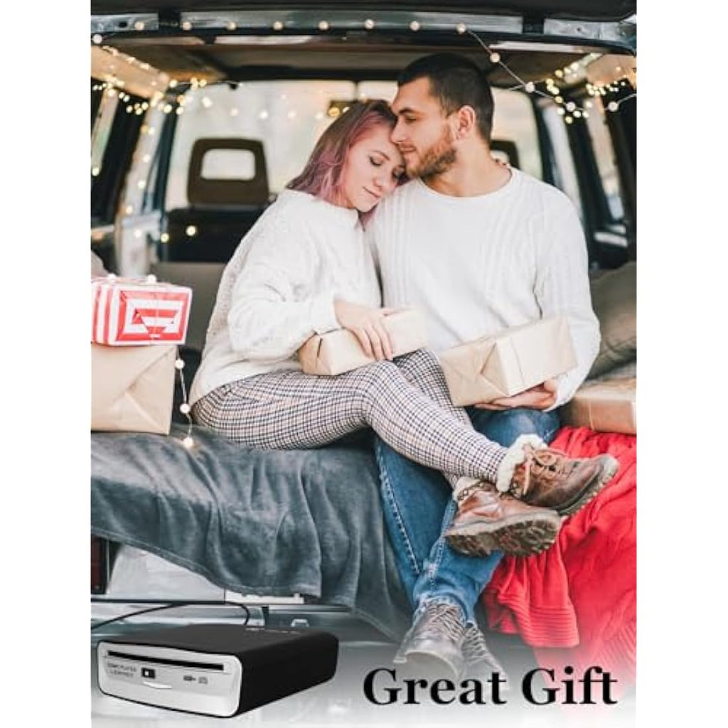 Lehwey External Car CD Player – Portable USB & AUX Audio with Anti-Skip