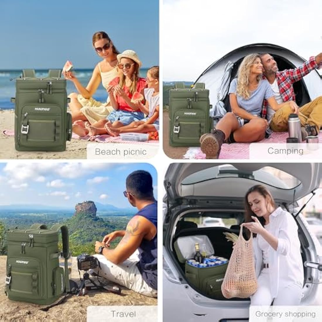 Hulongo Insulated Cooler Backpack | 35-Can Large Waterproof Leakproof Bag