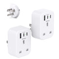 UK to US Travel Adapter - 4-in-1 Type B Plug with USB-C